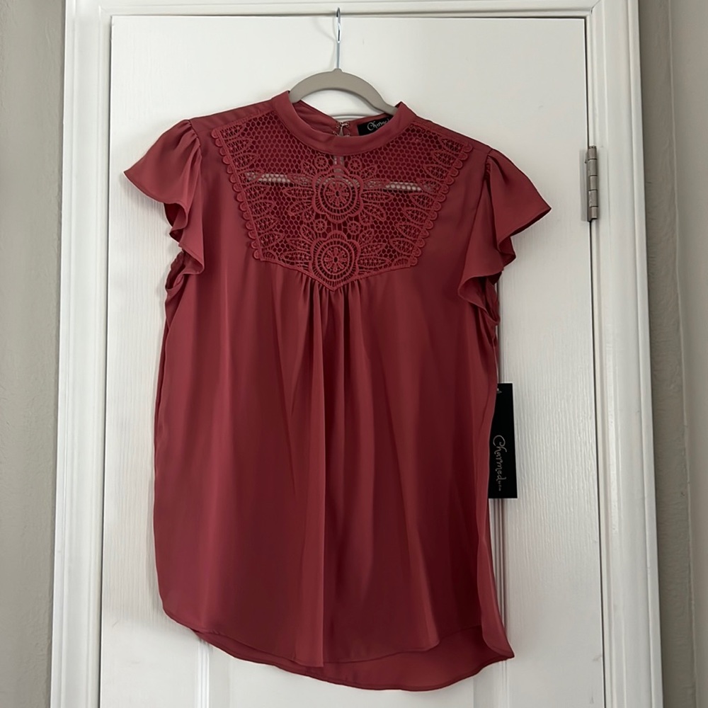 Charmed High Neck Lace Blouse